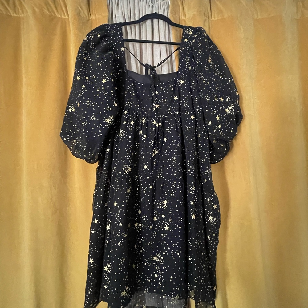 Nasty Gal Black Dress with Gold Stars